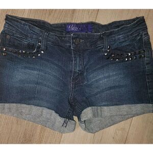 Miley Cyrus Jean Studded Pockets Shorts Junior Size 13.
